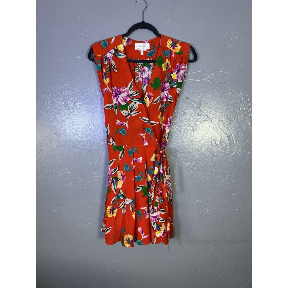 Yumi Kim Moana Dress Wrap Dress 100% Silk Size S Tropical Vacation Resort